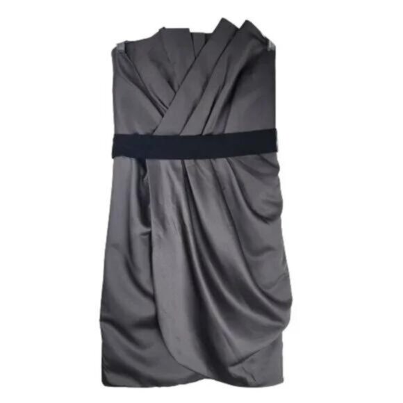 White by Vera Wang Short Draped Satin Dress - Picture 1 of 10